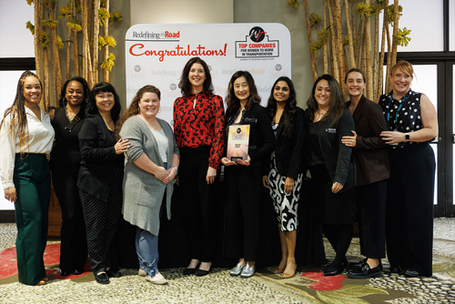 PACCAR Parts employees reveiving 2023 Top Companies for Women to Work for in Transportation award