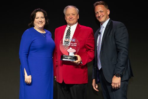 Allstate Peterbilt Group receiving the 2023 TRP Dealer of the Year award