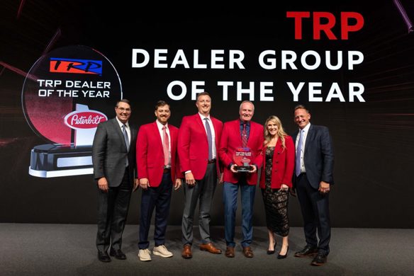 The Larson Group Peterbilt receiving the 2024 TRP Dealer of the Year award